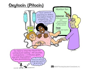 Oxytocin clinical application cartoon