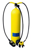 Scuba tank representing compressed air and atmospheric pressure