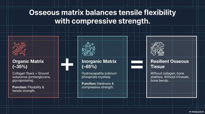 Diagram showing organic and inorganic matrix contributions to bone strength