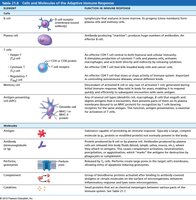 Table 21.8 Cells and Molecules of the Adaptive Immune Response