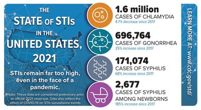 Infographic showing STI statistics in the United States