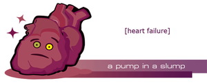 Cartoon heart representing heart failure