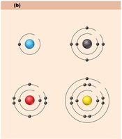 Electron shells of chemically reactive elements