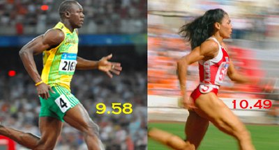 Sprinters, representing fast-twitch muscle fibers