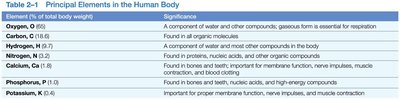 Principal elements in the human body (part 1)