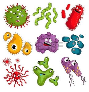 Cartoon representations of various pathogens