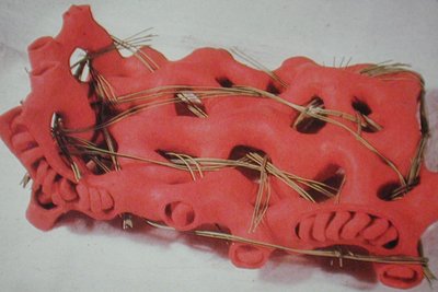 Model of alveolar interdependence with elastic fibers
