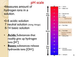 pH scale with common substances