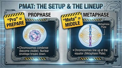 Prophase and metaphase illustrations