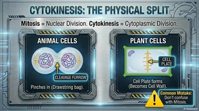 Cytokinesis in animal and plant cells