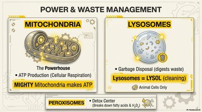 Mitochondria, lysosomes, and peroxisomes functions