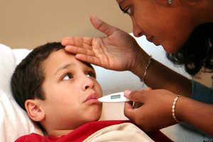 Measuring fever in a child