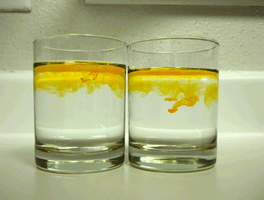 Diffusion demonstration in water
