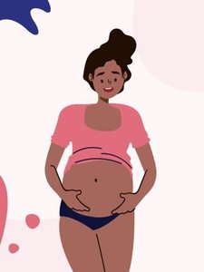 Fetus in amniotic sac, month 6