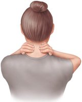 Applying pressure to neck for hiccup cure