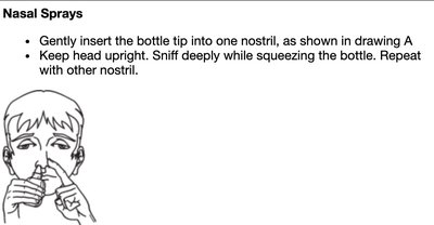 Nasal spray instructions