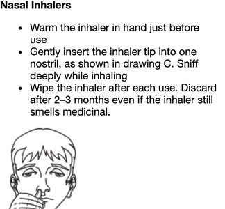Nasal inhaler instructions