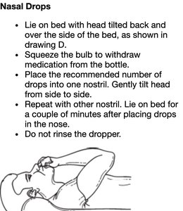 Nasal drops instructions
