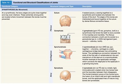 Table of joint classifications