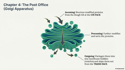 Golgi apparatus processing and shipping proteins