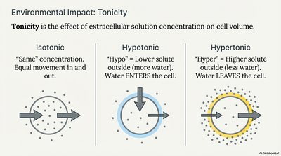 Tonicity: isotonic, hypotonic, hypertonic