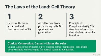 Summary of cell theory and clinical connection to cancer