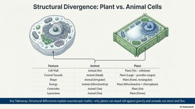 Comparison of plant and animal cell structure