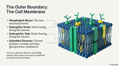 Phospholipid bilayer structure of the cell membrane
