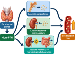 PTH effects on bone, kidney, and intestine
