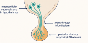 Posterior pituitary pathway diagram
