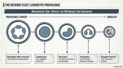 Leukocyte prevalence and mnemonic