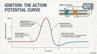 Action potential curve in muscle