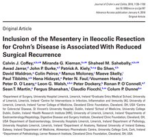 Research article on mesentery inclusion in Crohn's disease surgery