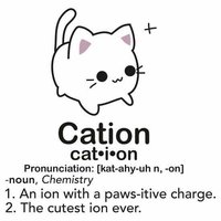 Cartoon of a cation with definition