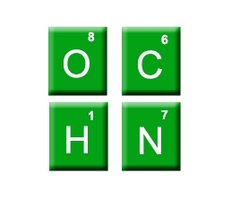 Symbols for oxygen, carbon, hydrogen, and nitrogen