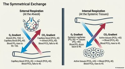 Diagram of external and internal respiration
