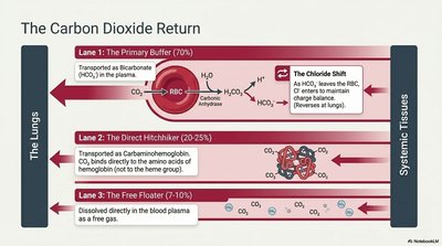 Diagram of CO2 transport in blood