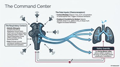 Diagram of neural control of respiration