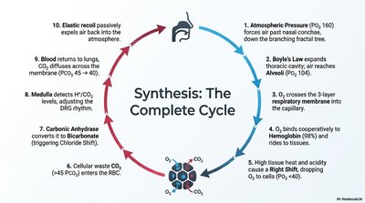Diagram of the complete respiratory cycle