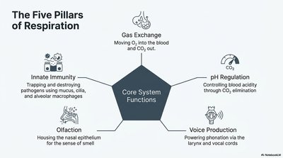 Diagram of the five pillars of respiration