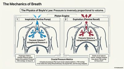 Diagram of inspiration and expiration mechanics