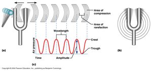 Diagram of sound wave propagation and waveform