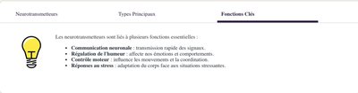 Principaux neurotransmetteurs