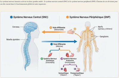 Schéma du système nerveux central et périphérique