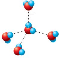 Hydrogen bonding between polar water molecules