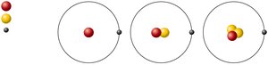 Isotopes of hydrogen: hydrogen, deuterium, tritium