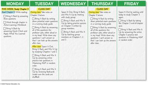 Sample study schedule