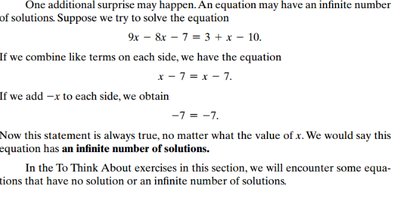 Example of equation with infinite solutions