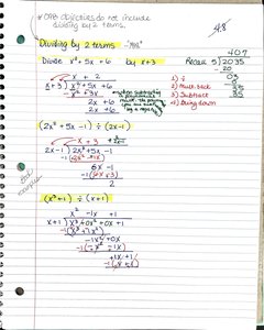 Dividing by Binomials