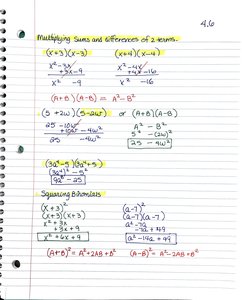 Multiplying Sums and Differences of Two Terms